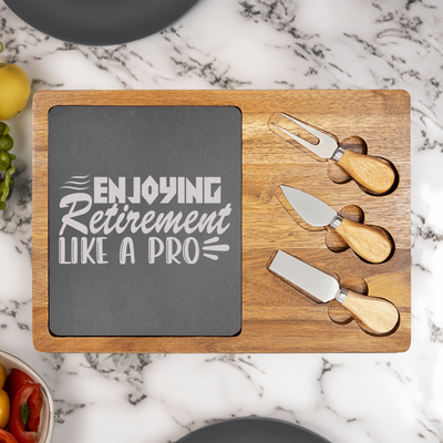 Professional Retiree Wood Slate Serving Tray