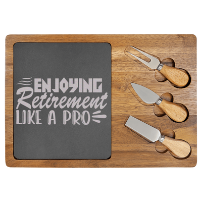 Professional Retiree Wood Slate Serving Tray