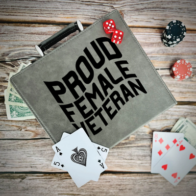 Proud Female Veteran Poker Gift Set