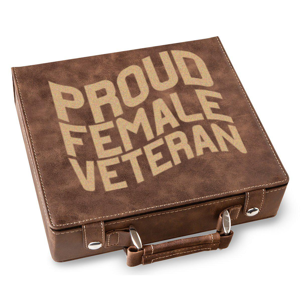 Proud Female Veteran Poker Gift Set