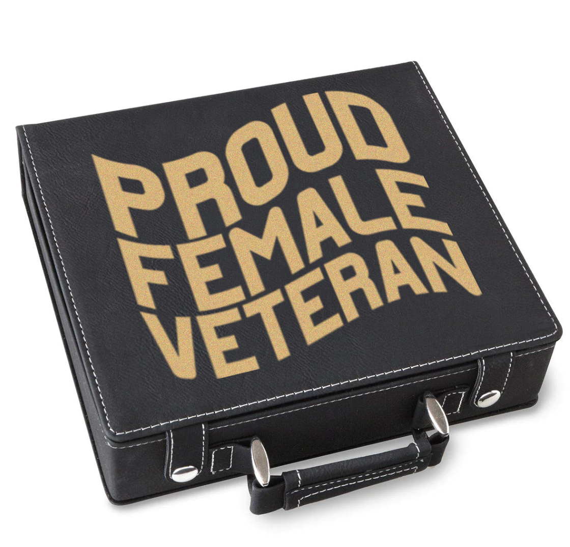 Proud Female Veteran Poker Gift Set
