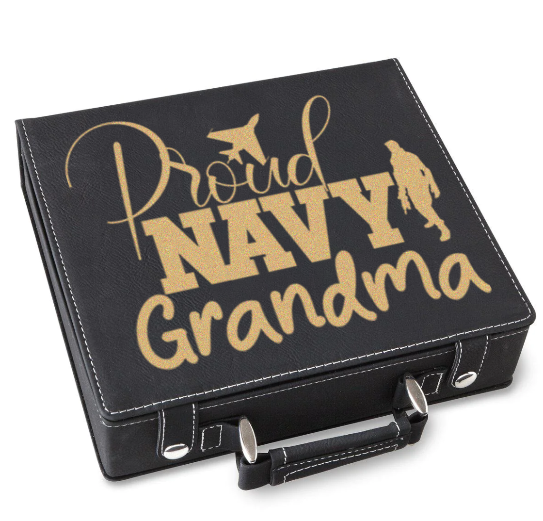 Proud Navy Grandma Poker Gift Set