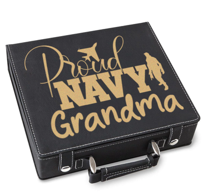 Proud Navy Grandma Poker Gift Set
