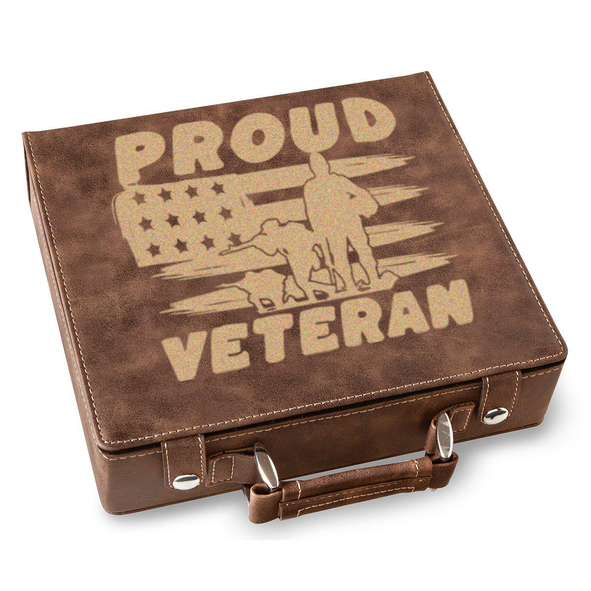 Proud Veteran Flag Poker Gift Set