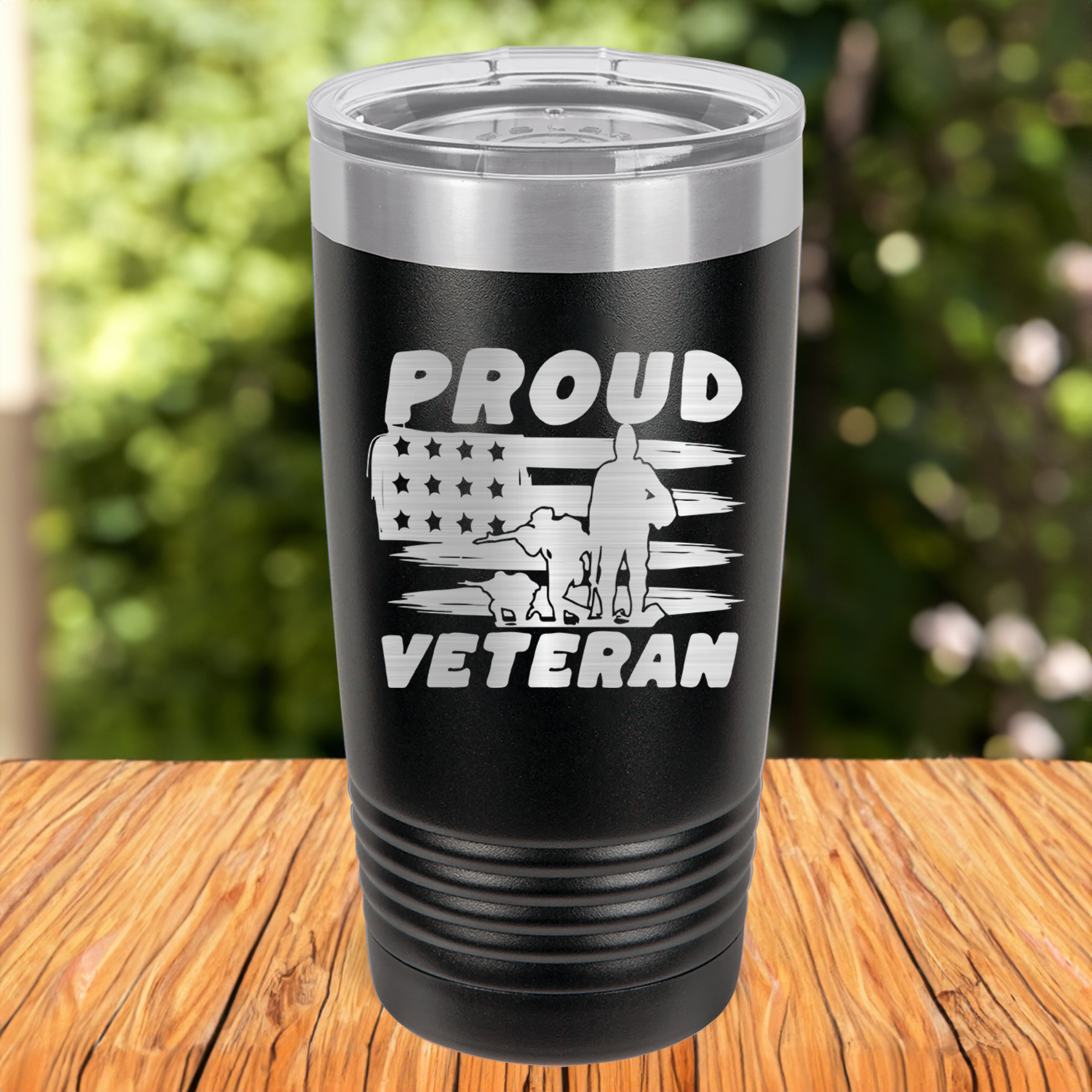 Proud Veteran Flag Tumbler