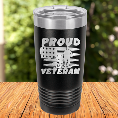 Proud Veteran Flag Tumbler