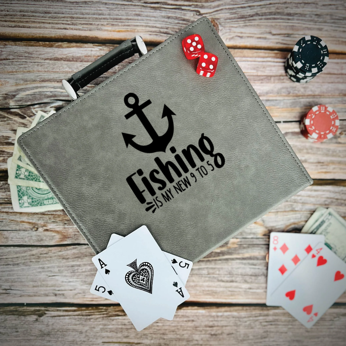 Retired And Gone Fishing Poker Gift Set