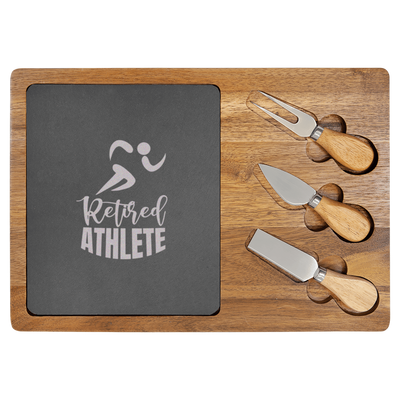 Retired Athlete Wood Slate Serving Tray