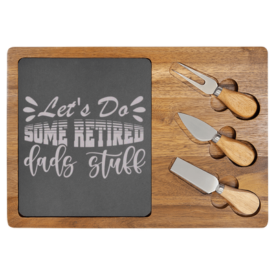 Retired Dads Unite Wood Slate Serving Tray