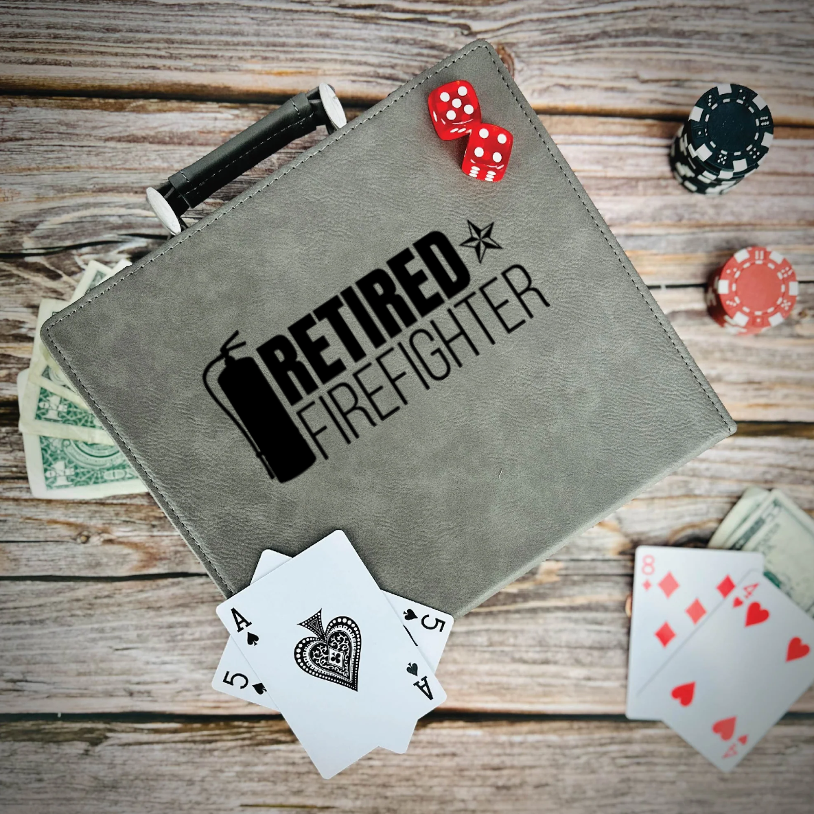 Retired Firefighter Poker Gift Set