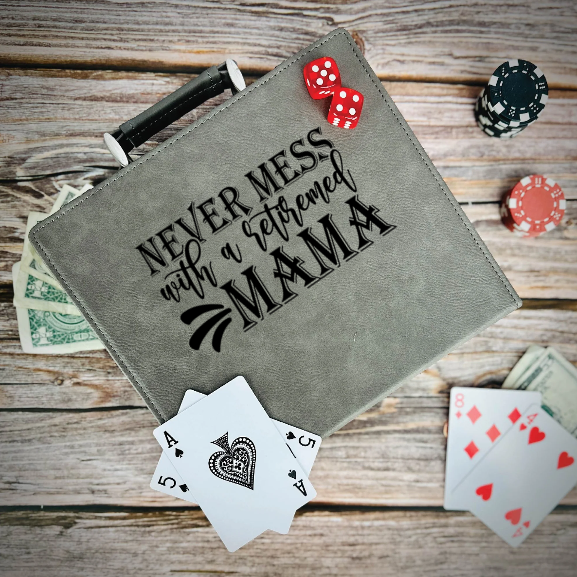 Retired Mama On Duty Poker Gift Set