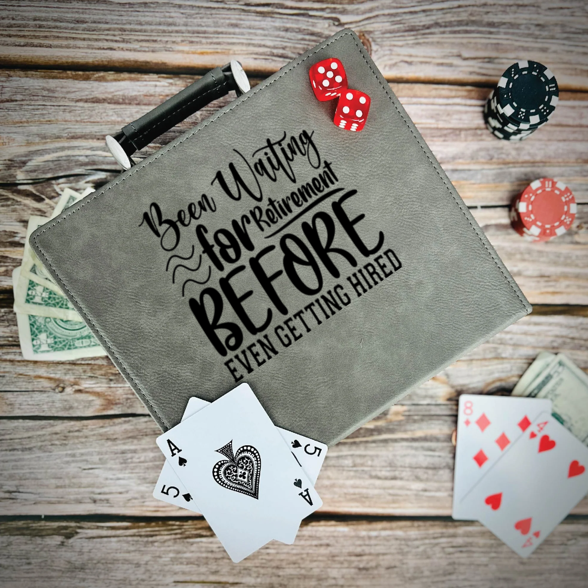 Retired Since Hired Poker Gift Set