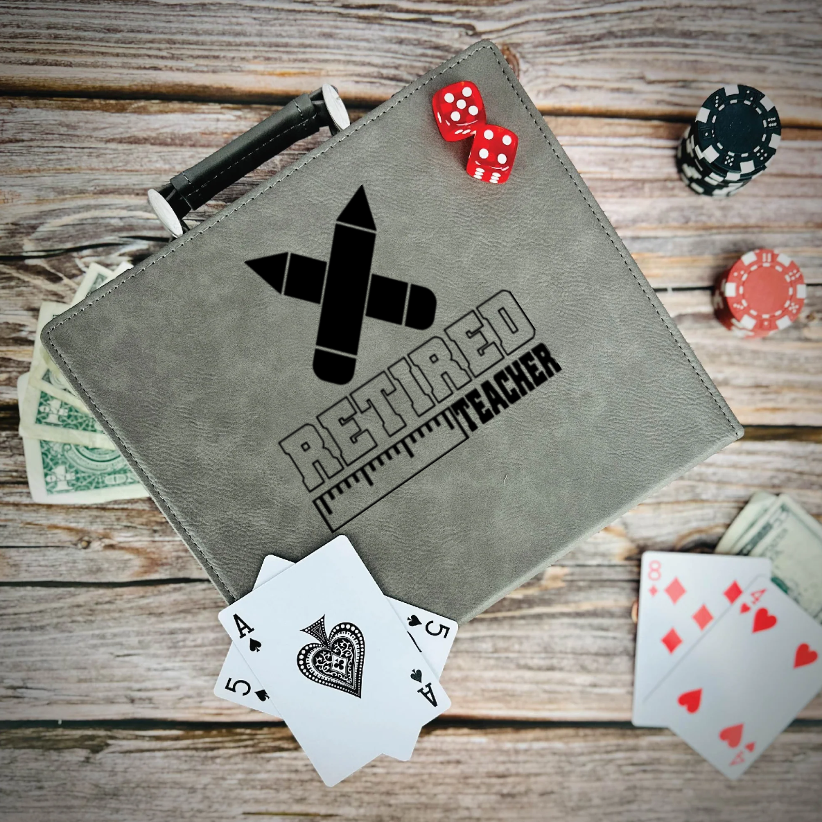Retired Teacher Poker Gift Set