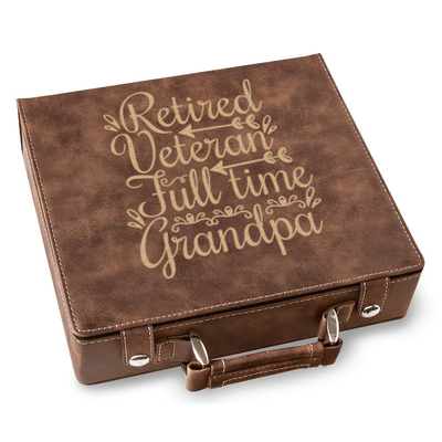Retired Veteran Full Time Grandpa Poker Gift Set
