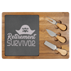 Retirement Survivor Wood Slate Serving Tray