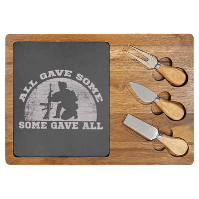 Some Gave All Wood Slate Serving Tray