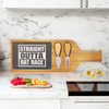 Straight Outta Rat Race Wood Slate Serving Tray With Handle