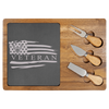 US Airforce Veteran Flag Wood Slate Serving Tray