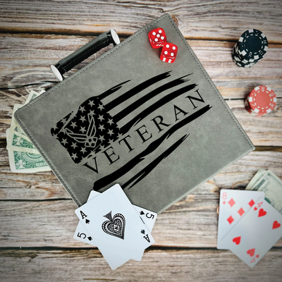 US Airforce Veteran Flag Poker Gift Set
