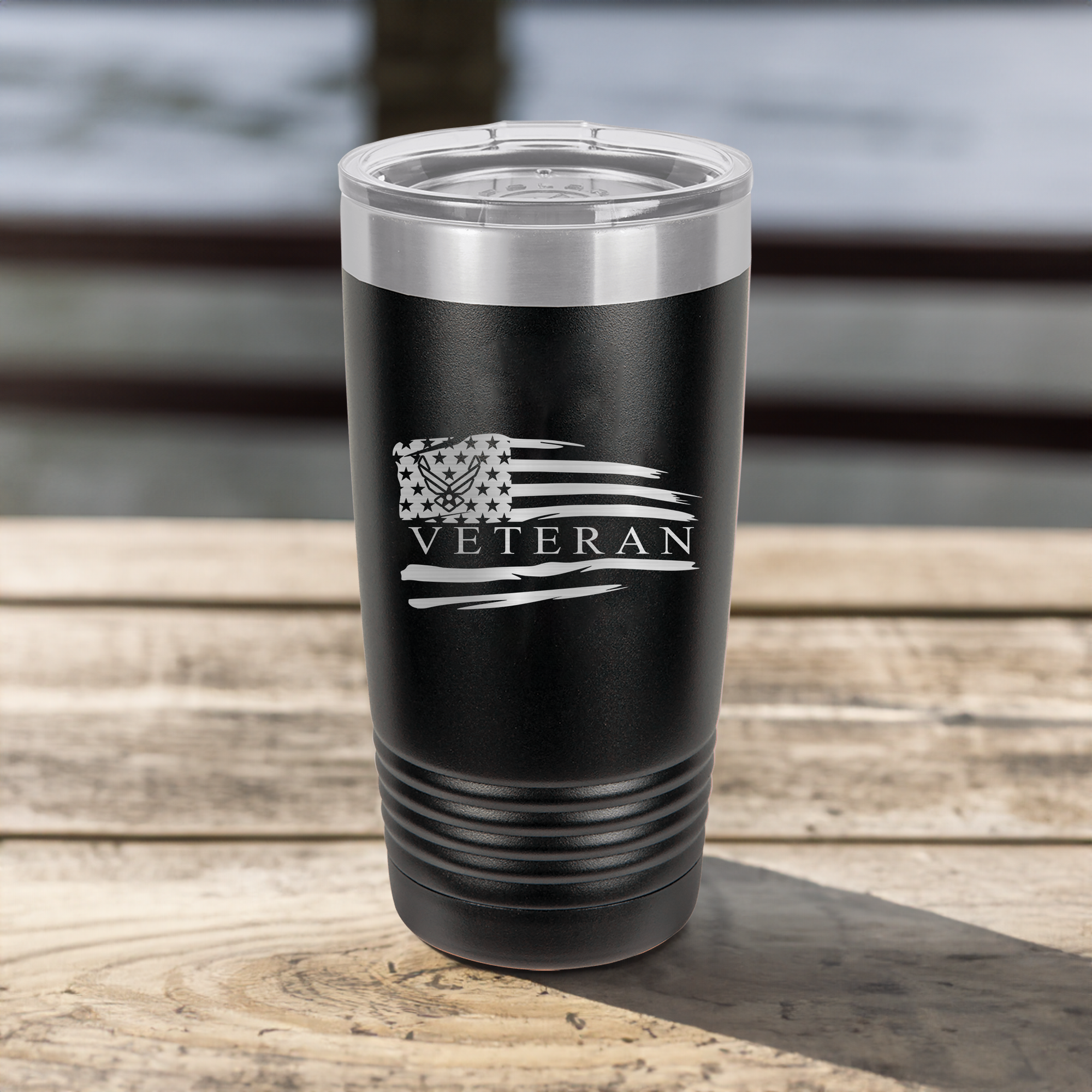 US Airforce Veteran Flag Tumbler
