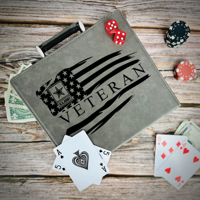 US Army Veteran Flag Poker Gift Set