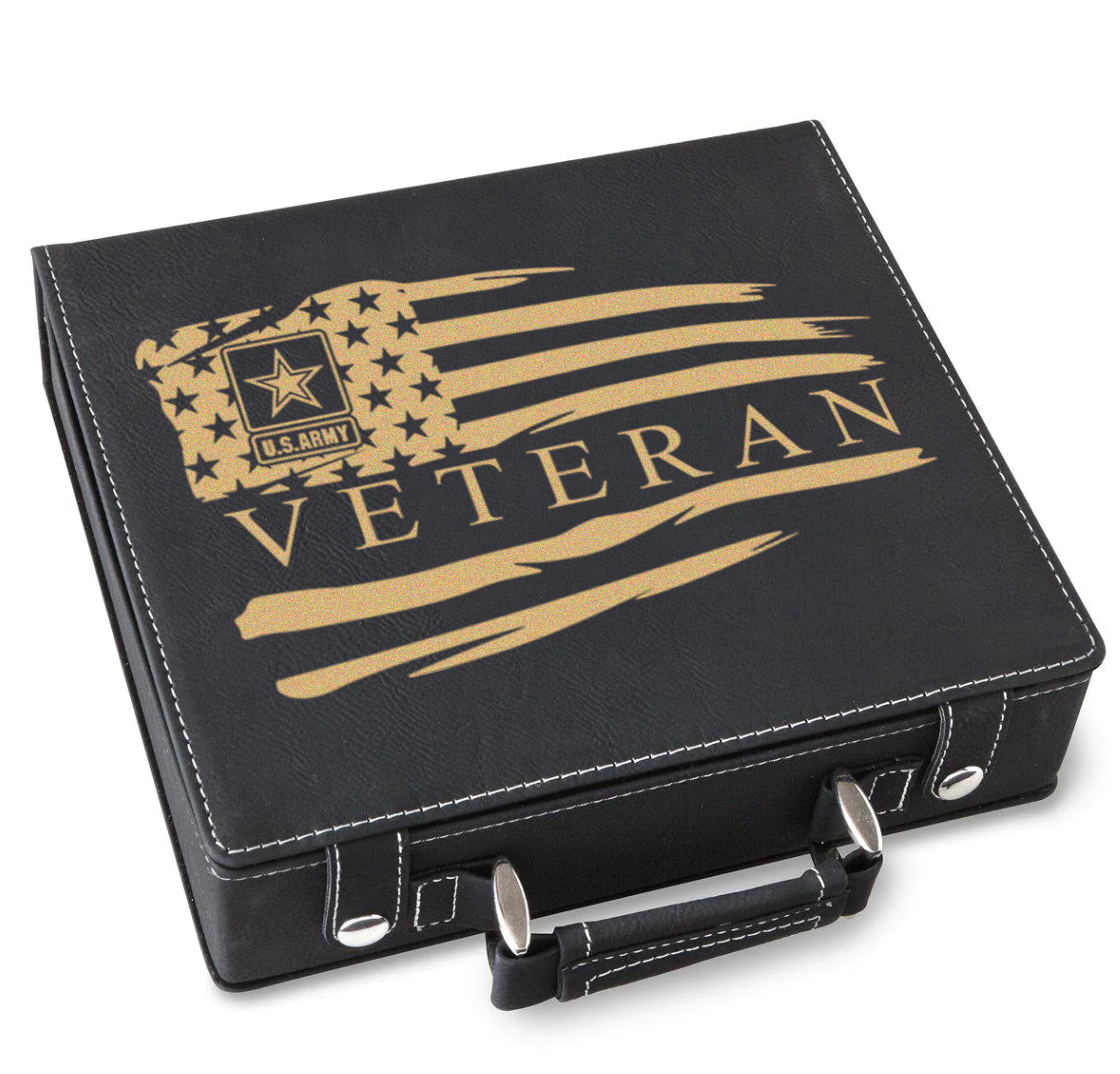 US Army Veteran Flag Poker Gift Set