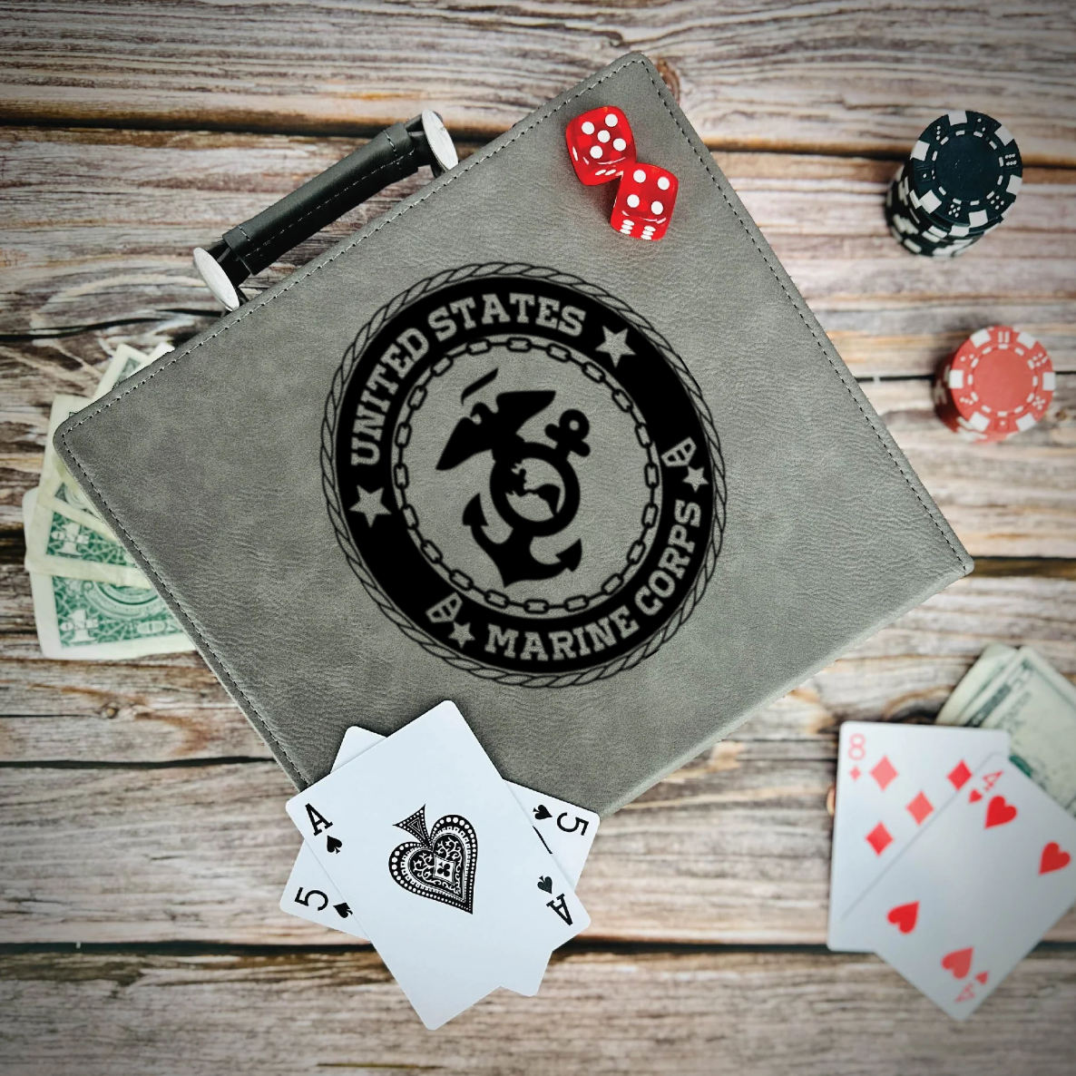 US Marine Corps Poker Gift Set