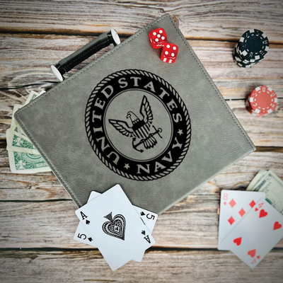 United States Navy Badge Poker Gift Set