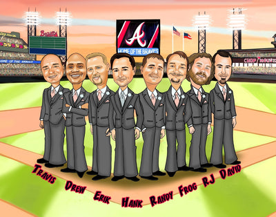 Bar - Groomsmen Group Caricature