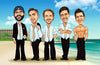 Bar - Groomsmen Group Caricature