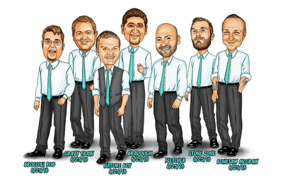 Bar - Groomsmen Group Caricature