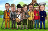 Bar - Groomsmen Group Caricature