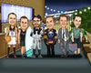 Bar - Groomsmen Group Caricature