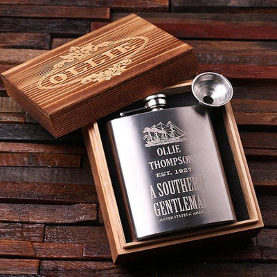 Groomsmen Flasks - Flask in a Casket