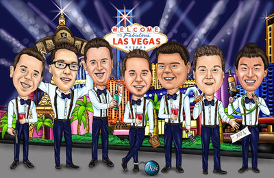 Groomsmen Group Caricature